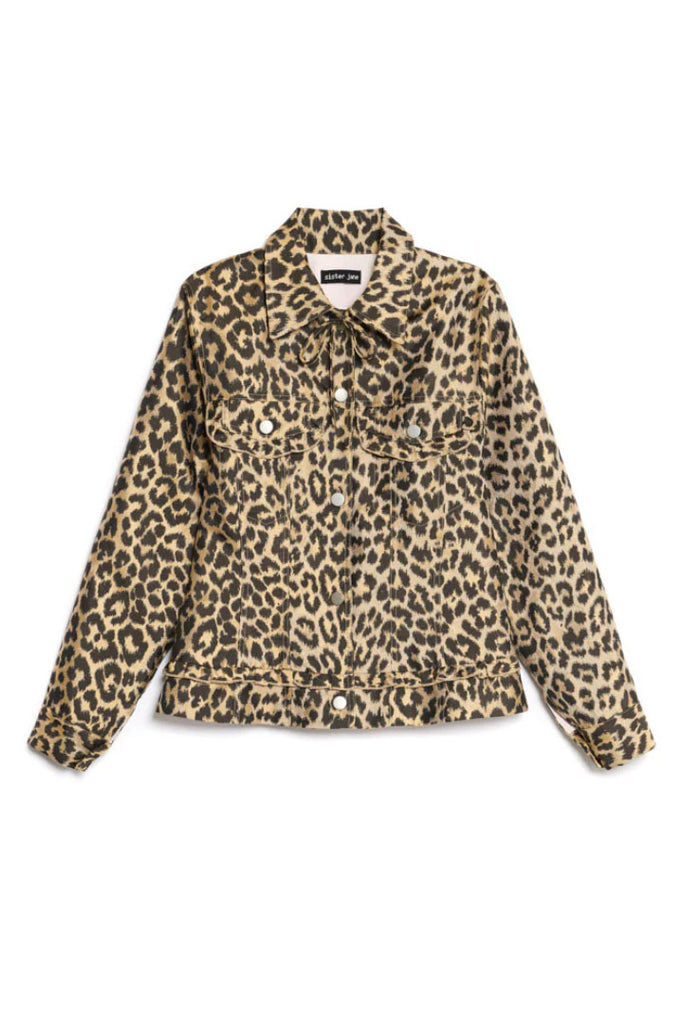 Sister Jane Lola Leopard Jacquard Jacket Brown