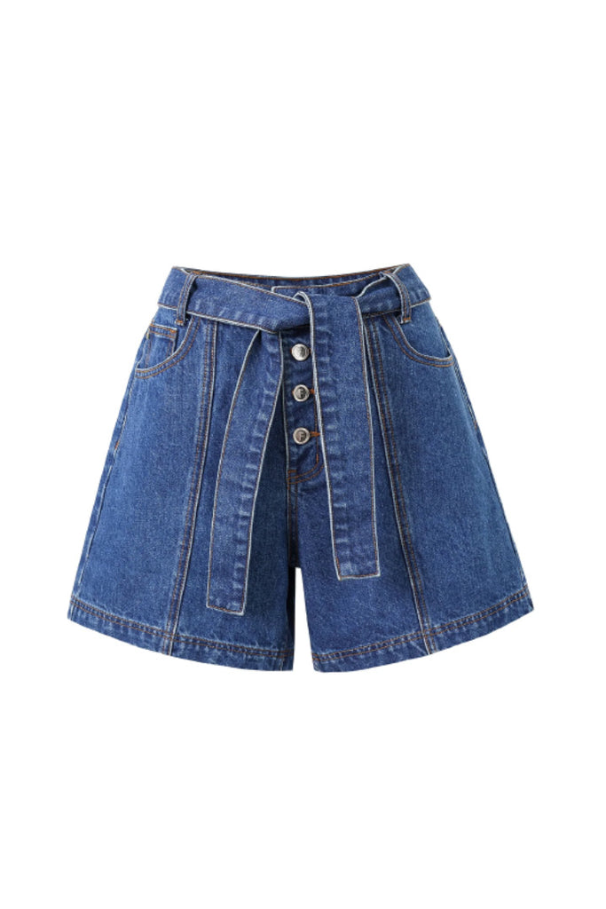 Frnch Nema Denim Shorts Blue