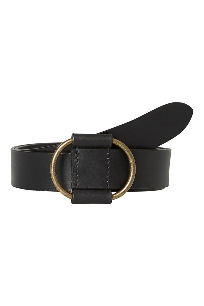 Pieces Pilja Leather Belt Black